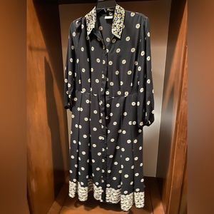 Eva Mendes black floral dress with belt in size large